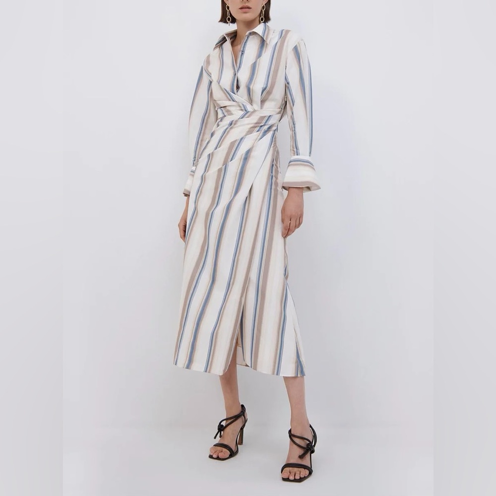 NWT Jonathan Simkhai Marge Striped Midi Dress size 0